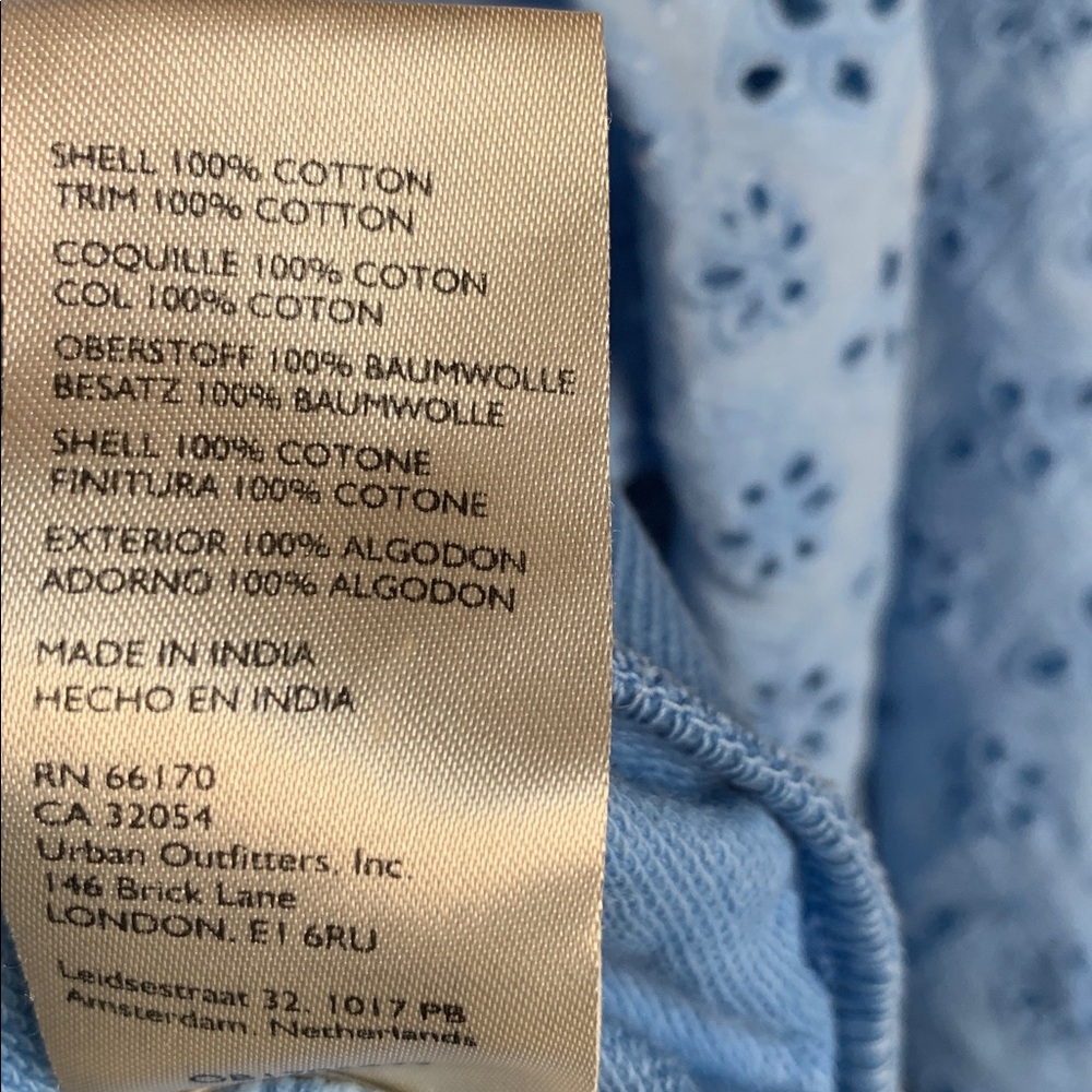Anthropologie Pilcro Women Washed Eyelet Blue Sweatshirt Top Size XXS Preppy - Picture 14 of 16